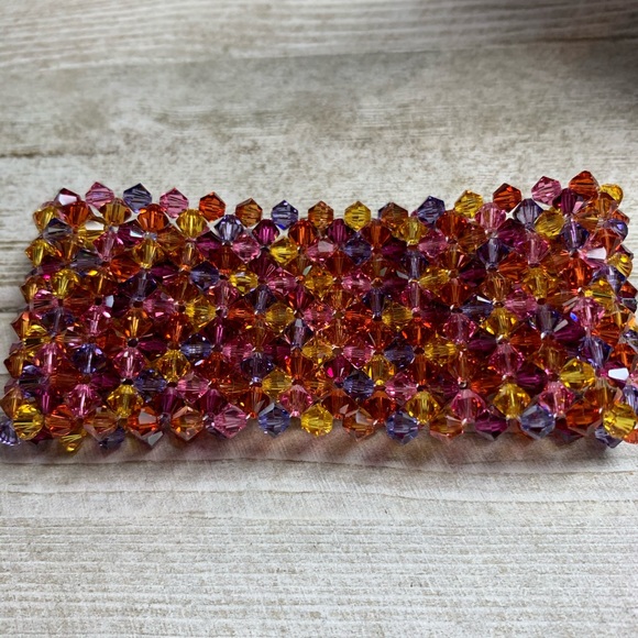 Handmade Swarovski “Heat” Hand Woven Bracelet Copper Clasp - Picture 5 of 8
